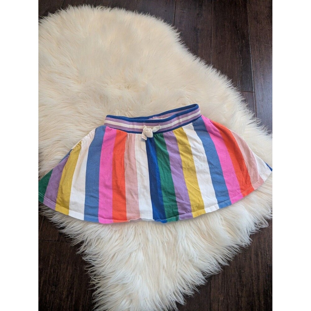 Mini Boden Rainbow Twirl Skirt Multicolor Vertical Stripe Skort 5-6y